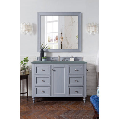 James Martin Vanities Copper Cove Encore 48" Silver Gray Single Vanity With 3cm Cala Blue Quartz Top