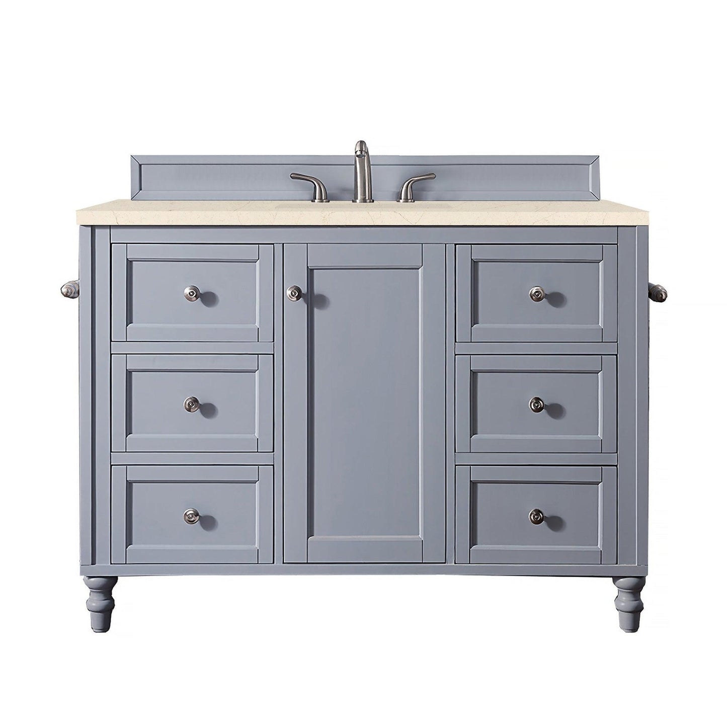 James Martin Vanities Copper Cove Encore 48" Silver Gray Single Vanity With 3cm Eternal Marfil Quartz Top