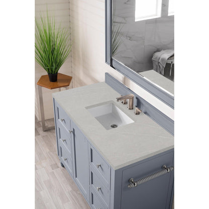 James Martin Vanities Copper Cove Encore 48" Silver Gray Single Vanity With 3cm Eternal Serena Quartz Top