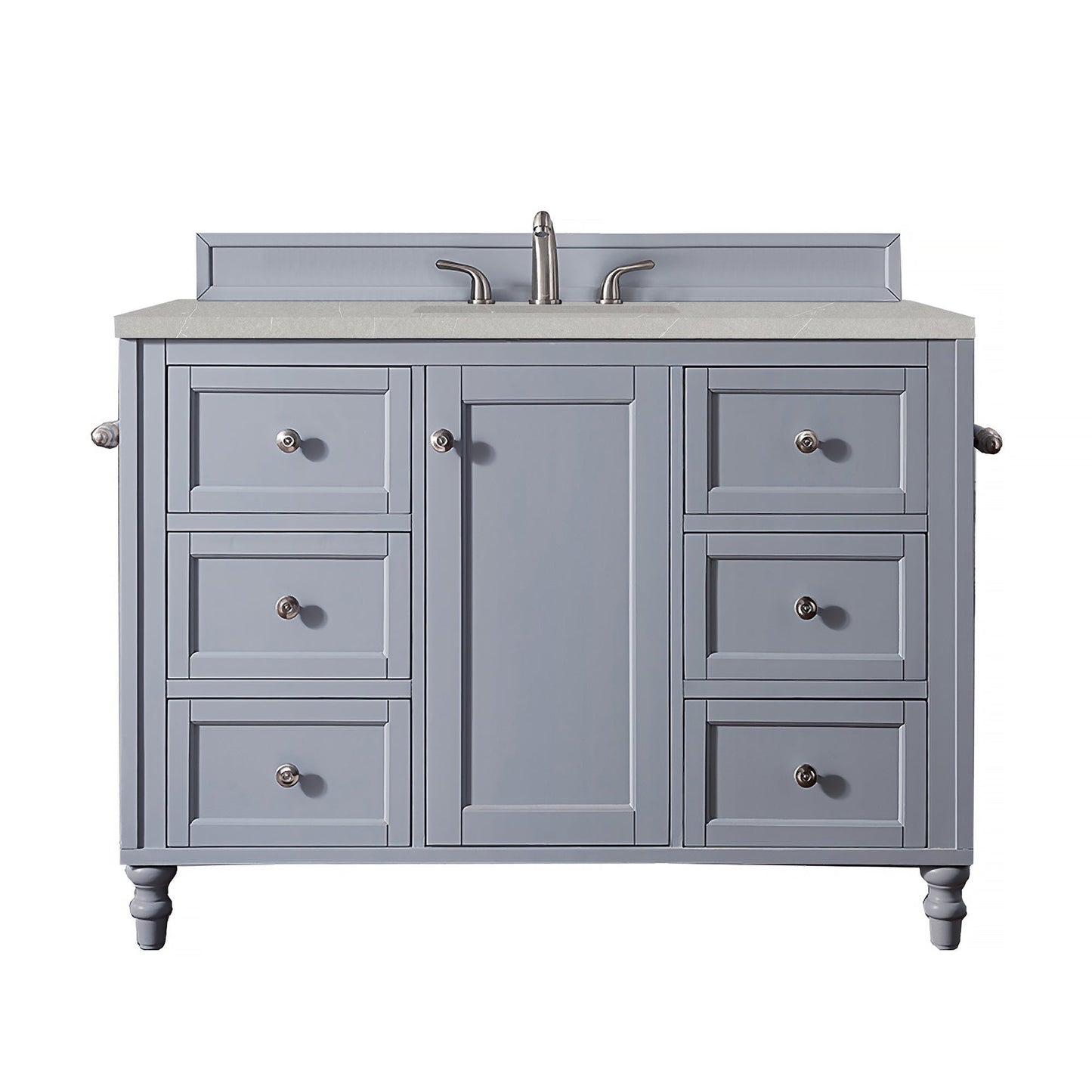 James Martin Vanities Copper Cove Encore 48" Silver Gray Single Vanity With 3cm Eternal Serena Quartz Top