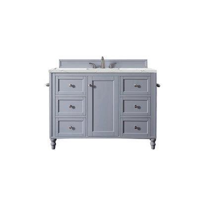 James Martin Vanities Copper Cove Encore 48" Silver Gray Single Vanity With 3cm Ethereal Noctis Quartz Top