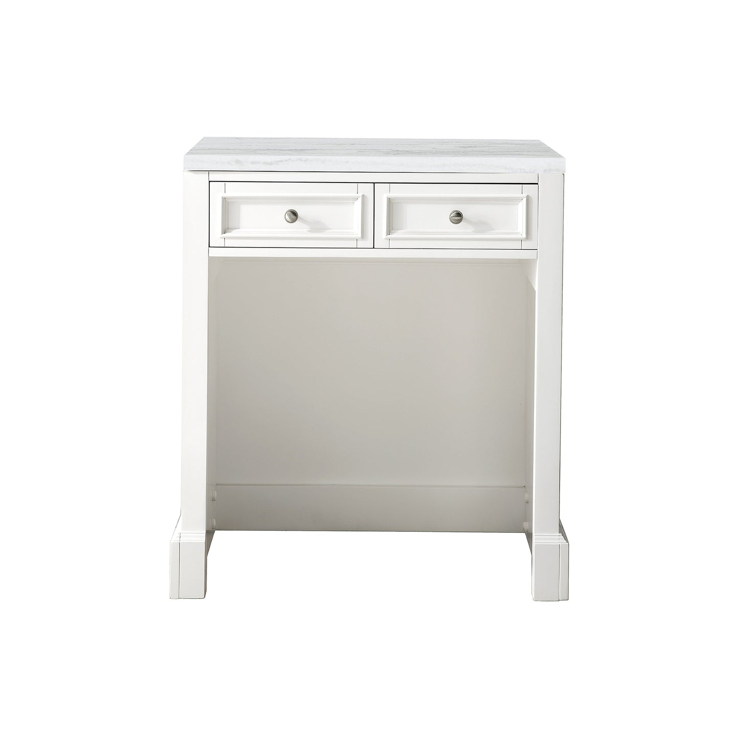 James Martin Vanities De Soto 30" Bright White Makeup Countertop With 3cm Arctic Fall Solid Surface Top