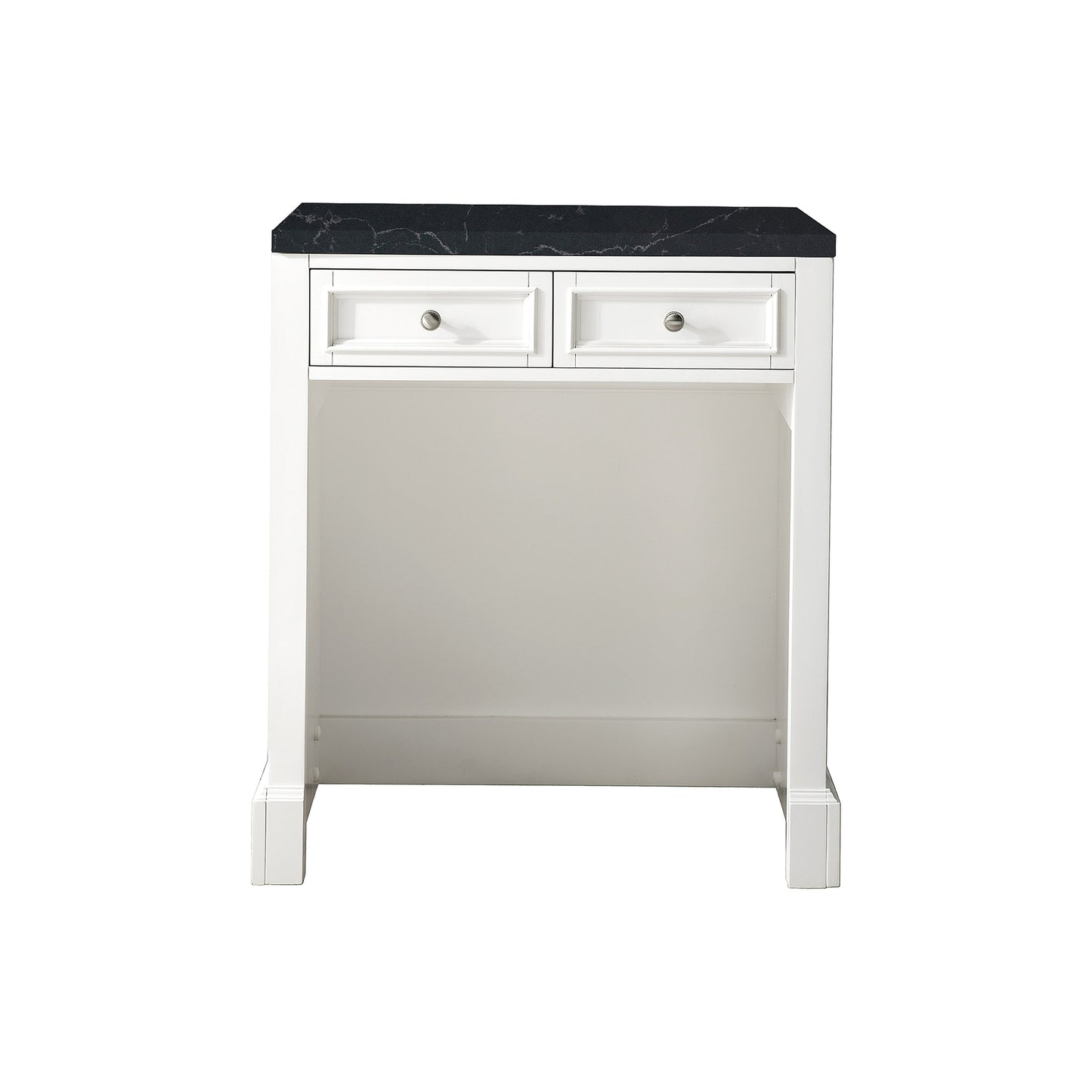 James Martin Vanities De Soto 30" Bright White Makeup Countertop With 3cm Charcoal Soapstone Quartz Top