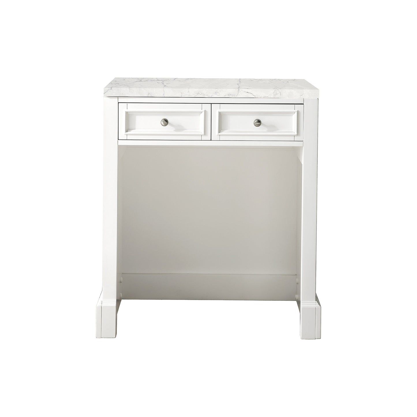 James Martin Vanities De Soto 30" Bright White Makeup Countertop With 3cm Eternal Jasmine Pearl Quartz Top