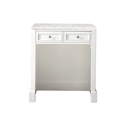 James Martin Vanities De Soto 30" Bright White Makeup Countertop With 3cm Eternal Jasmine Pearl Quartz Top