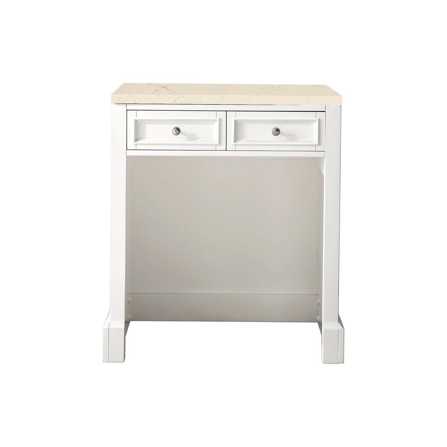 James Martin Vanities De Soto 30" Bright White Makeup Countertop With 3cm Eternal Marfil Quartz Top