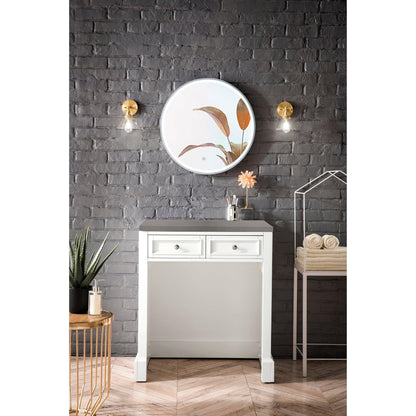 James Martin Vanities De Soto 30" Bright White Makeup Countertop With 3cm Grey Expo Quartz Top