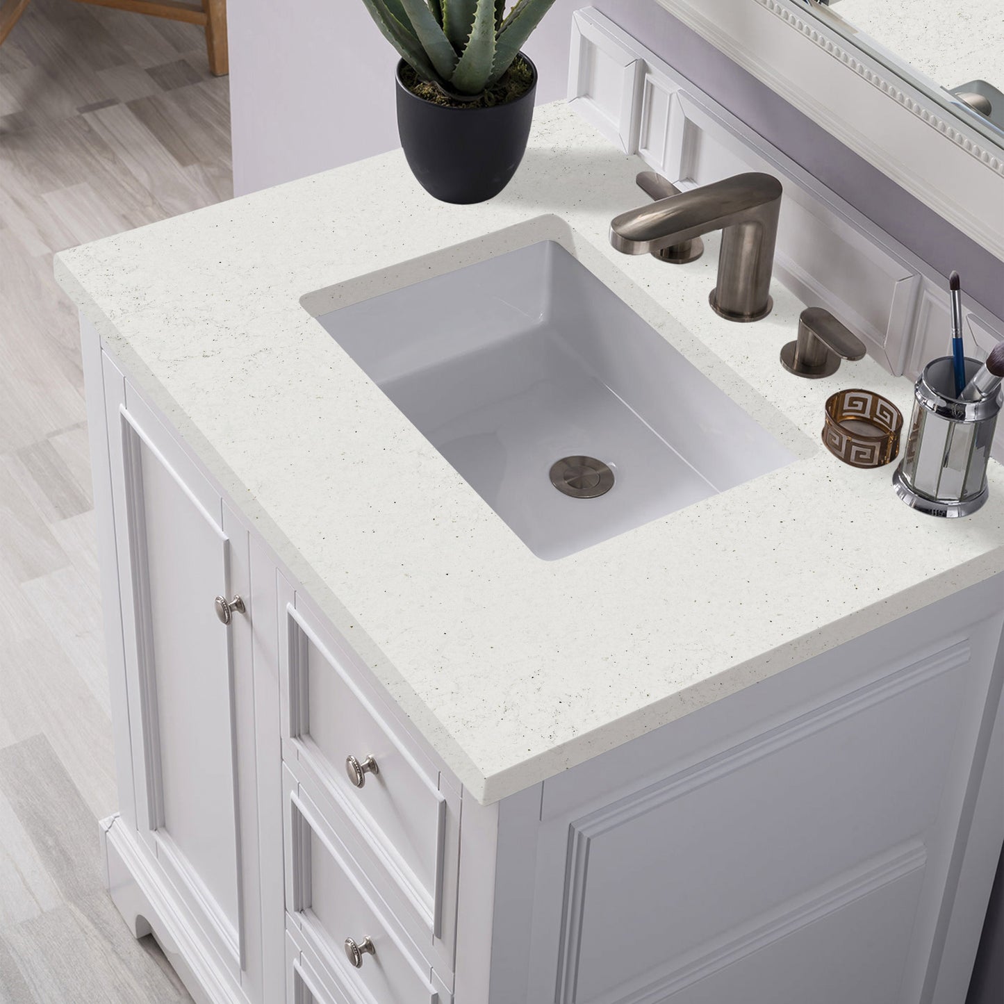 James Martin Vanities De Soto 30" Bright White Single Vanity With 3 cm Lime Delight Quartz Top