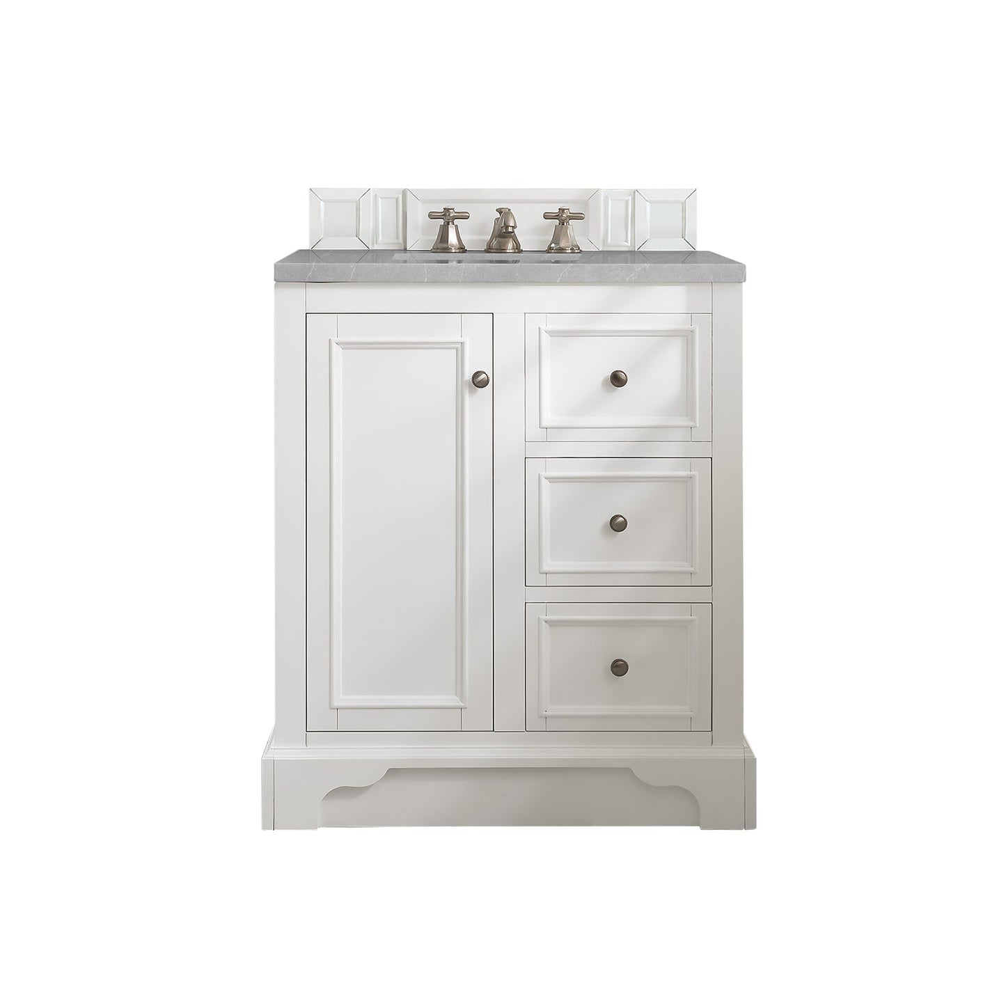 James Martin Vanities De Soto 30" Bright White Single Vanity With 3cm Eternal Serena Quartz Top