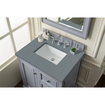 James Martin Vanities De Soto 30" Silver Gray Single Vanity With 3cm Cala Blue Quartz Top