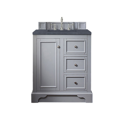 James Martin Vanities De Soto 30" Silver Gray Single Vanity With 3cm Charcoal Soapstone Quartz Top