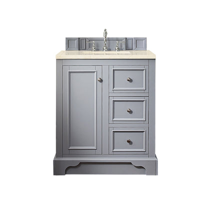 James Martin Vanities De Soto 30" Silver Gray Single Vanity With 3cm Eternal Marfil Quartz Top