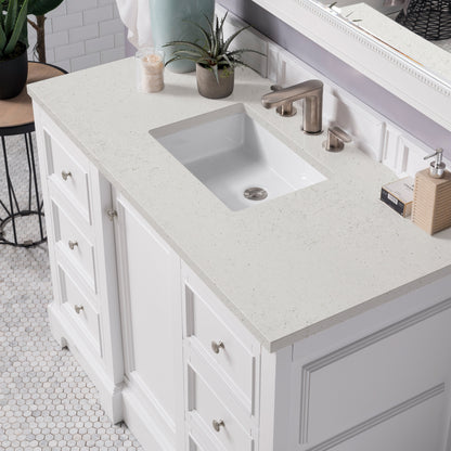 James Martin Vanities De Soto 48" Bright White Single Vanity With 3 cm Lime Delight Quartz Top