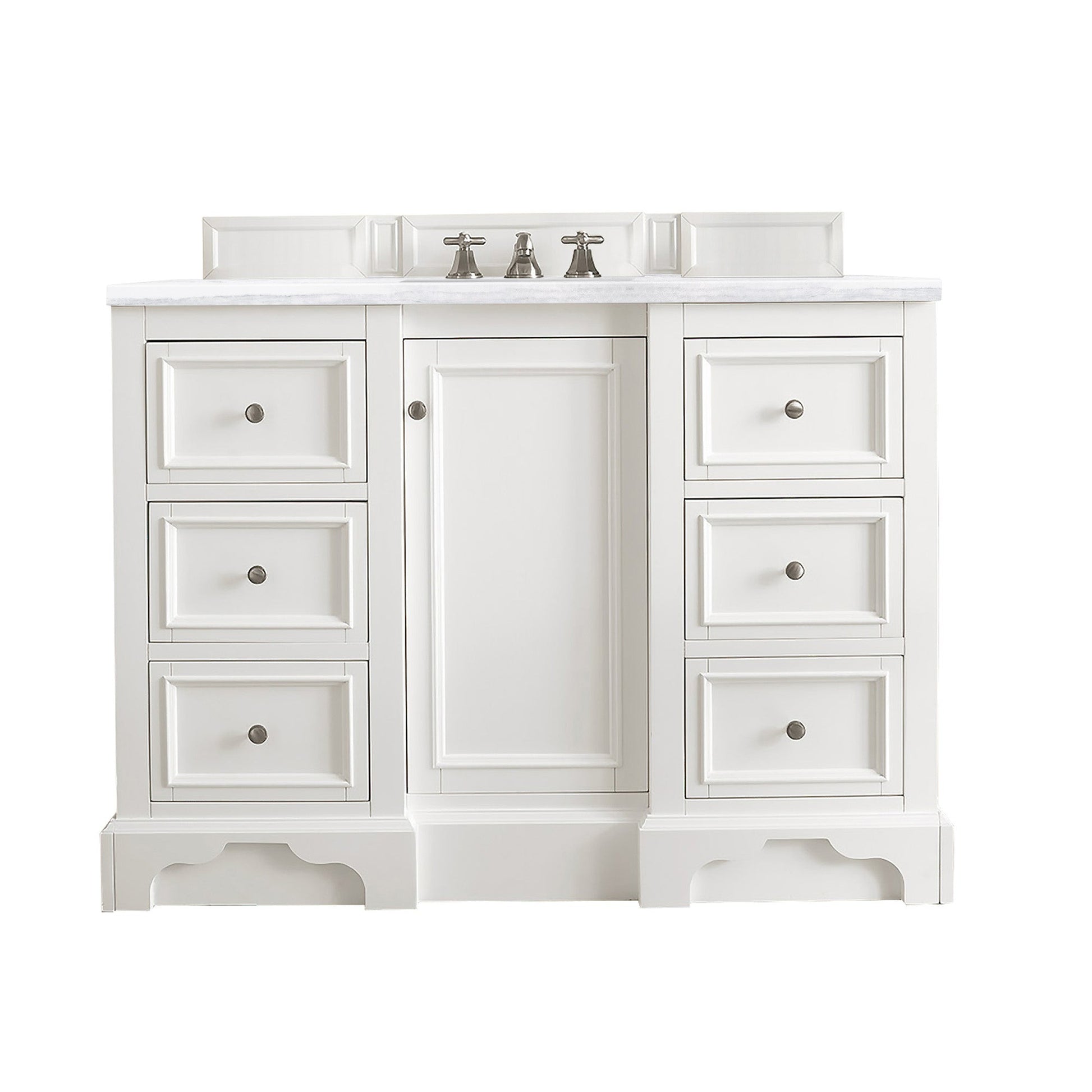 James Martin Vanities De Soto 48" Bright White Single Vanity With 3cm Arctic Fall Solid Surface Top