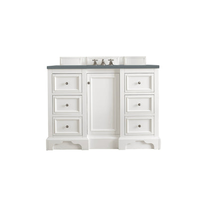 James Martin Vanities De Soto 48" Bright White Single Vanity With 3cm Cala Blue Quartz Top