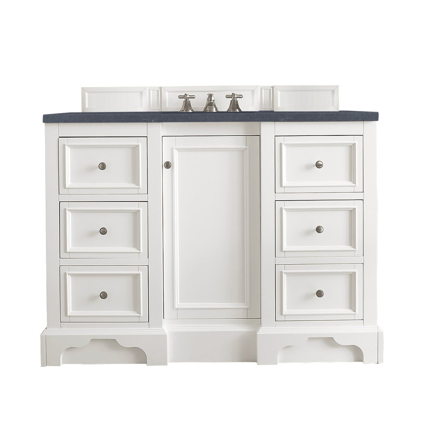 James Martin Vanities De Soto 48" Bright White Single Vanity With 3cm Charcoal Soapstone Quartz Top