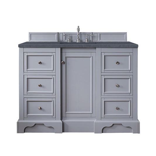 James Martin Vanities De Soto 48" Silver Gray Single Vanity With 3cm Charcoal Soapstone Quartz Top