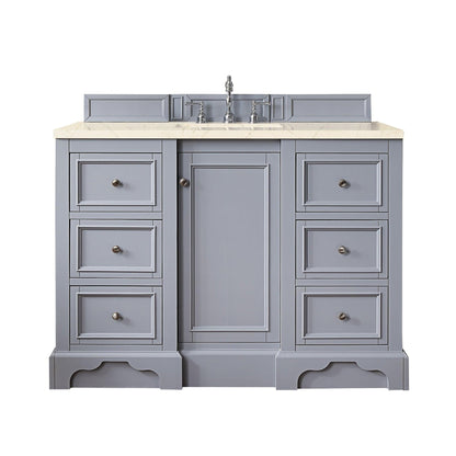 James Martin Vanities De Soto 48" Silver Gray Single Vanity With 3cm Eternal Marfil Quartz Top