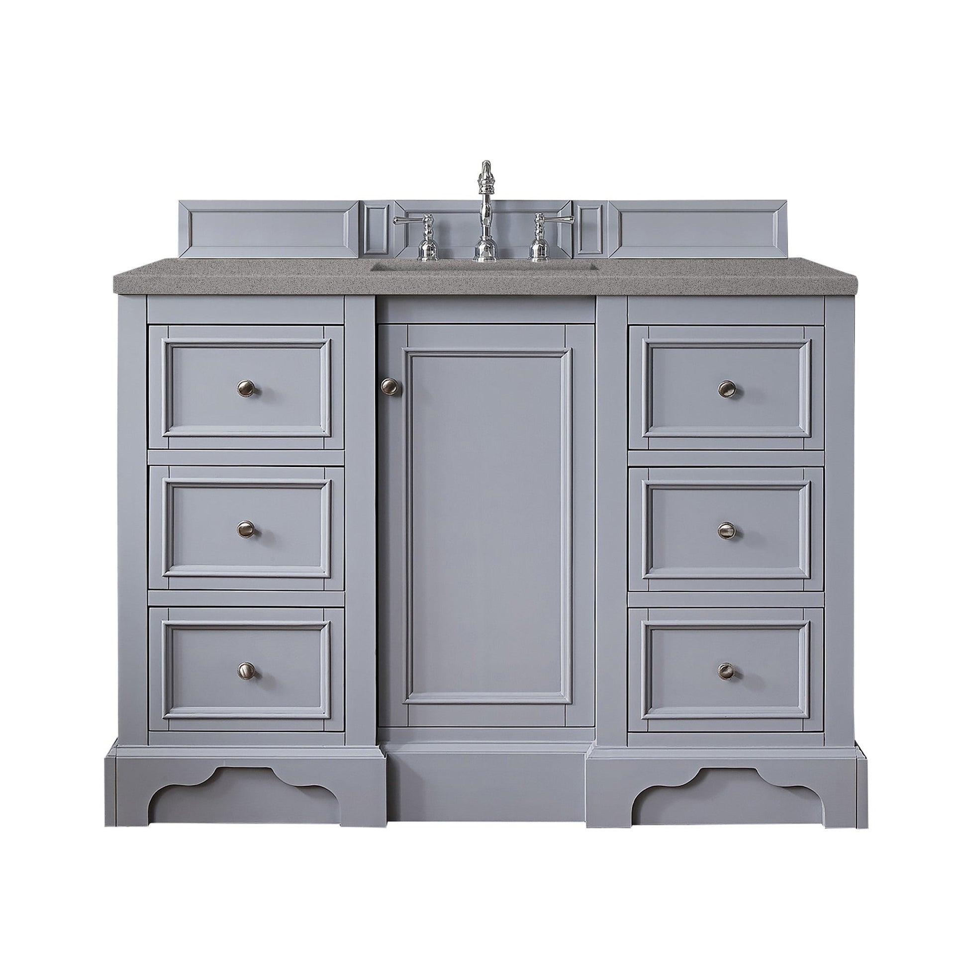 James Martin Vanities De Soto 48" Silver Gray Single Vanity With 3cm Grey Expo Quartz Top