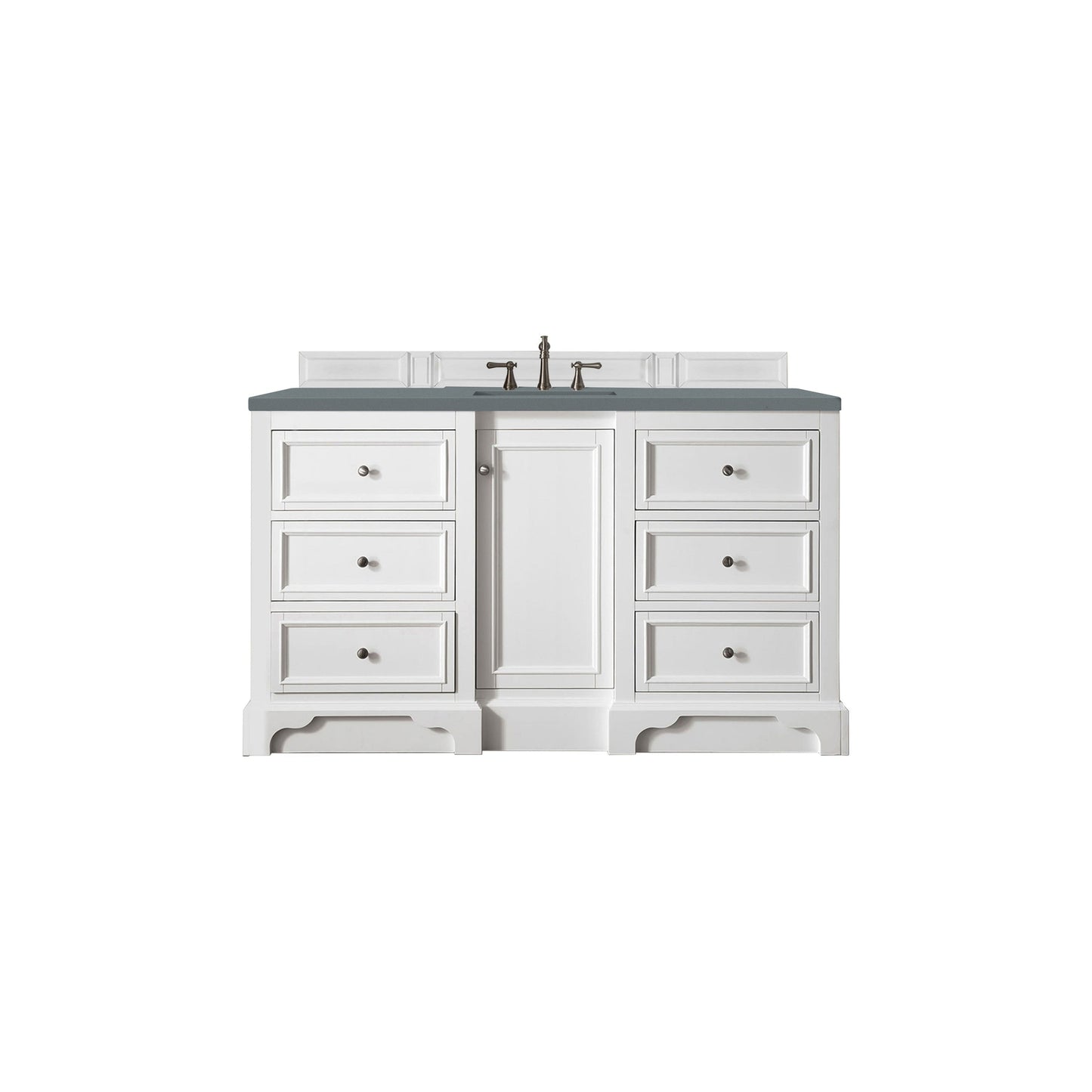 James Martin Vanities De Soto 60" Bright White Single Vanity With 3cm Cala Blue Quartz Top