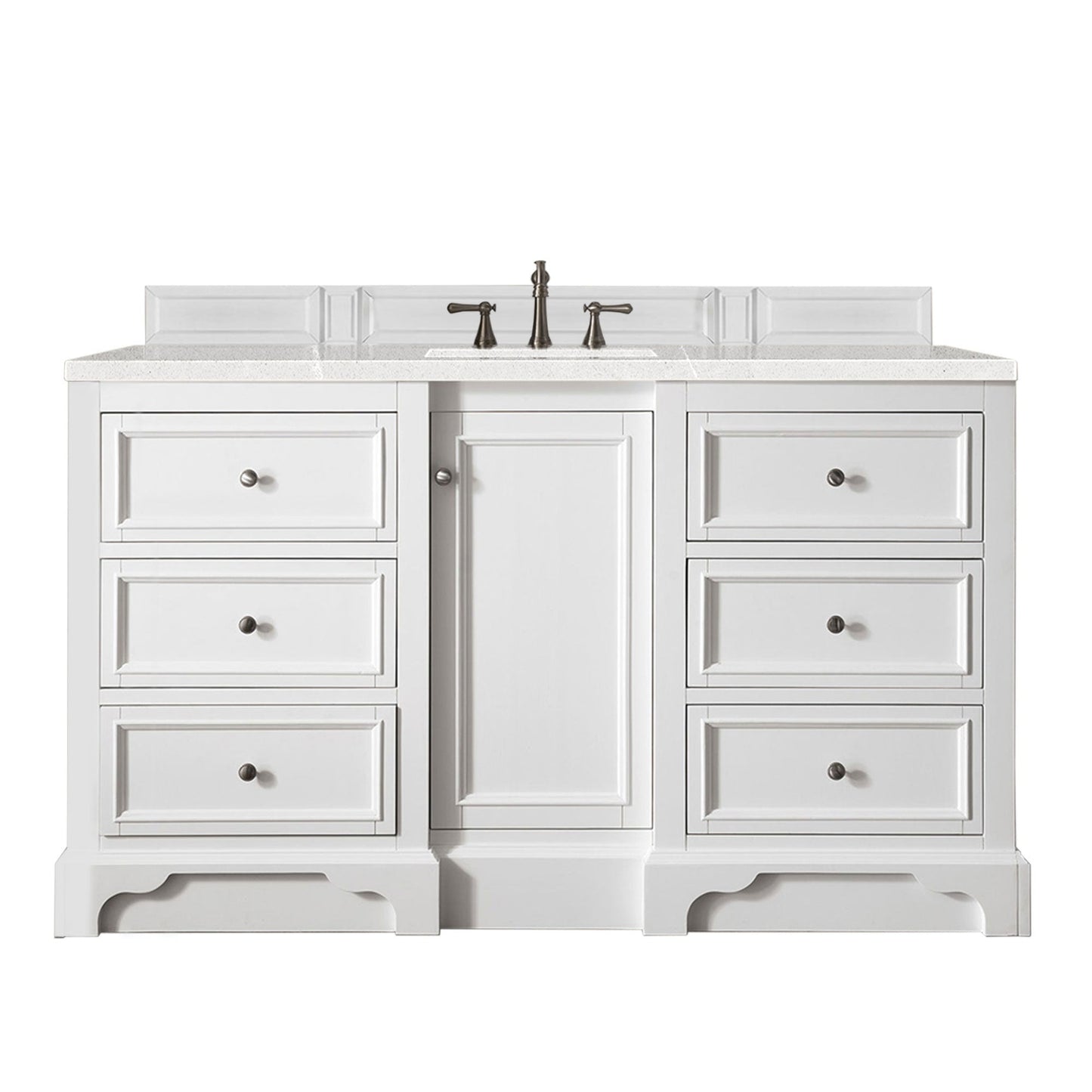 James Martin Vanities De Soto 60" Bright White Single Vanity With 3cm Eternal Serena Quartz Top