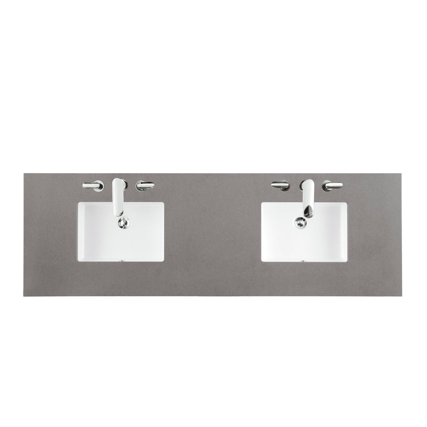 James Martin Vanities De Soto 72" Bright White Double Vanity With 3cm Grey Expo Quartz Top