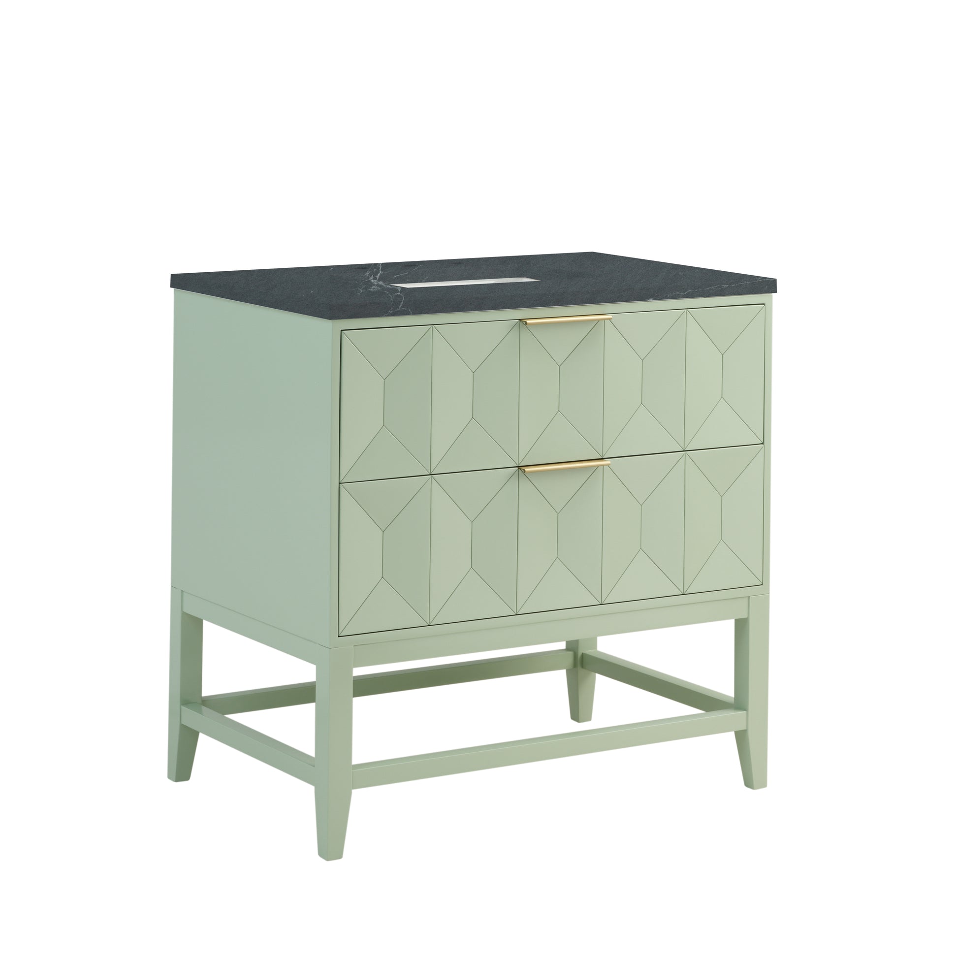 James Martin Vanities Emmeline 36" Pistachio Single Vanity With 3 cm Charcoal Soapstone Top
