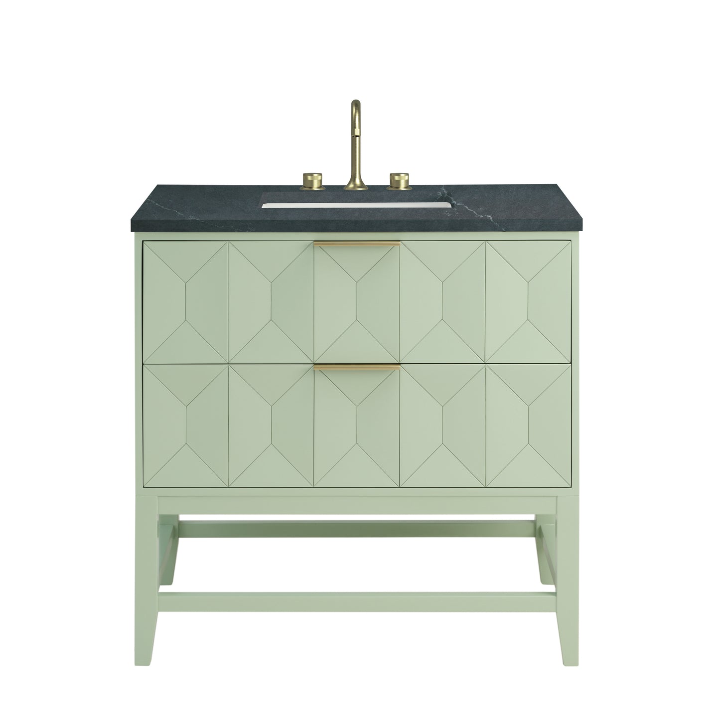 James Martin Vanities Emmeline 36" Pistachio Single Vanity With 3 cm Charcoal Soapstone Top