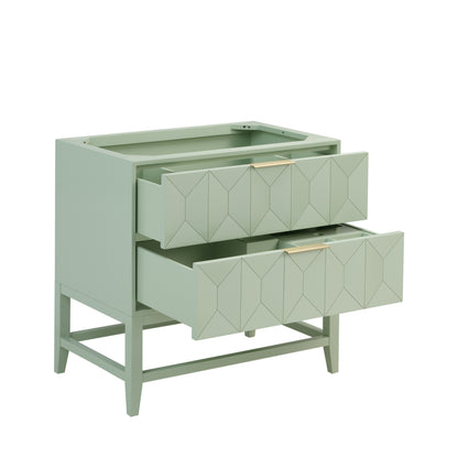 James Martin Vanities Emmeline 36" Pistachio Single Vanity With 3 cm Eternal Jasmine Pearl Top