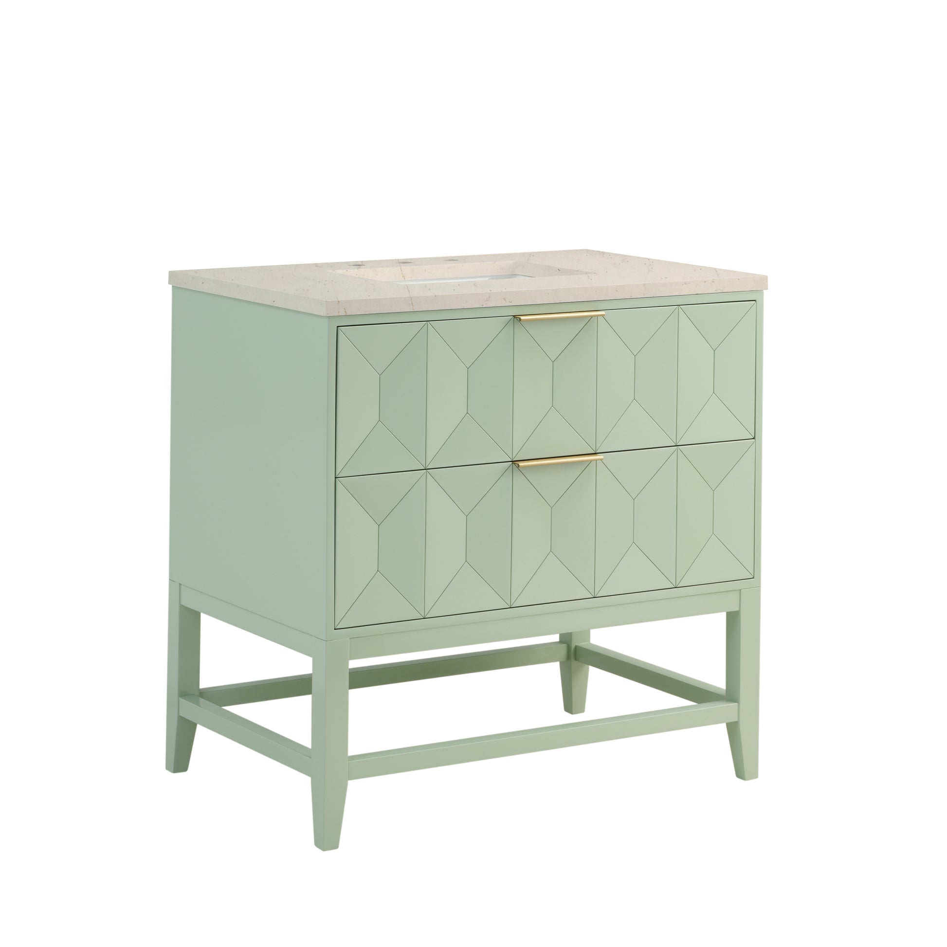 James Martin Vanities Emmeline 36" Pistachio Single Vanity With 3 cm Eternal Marfil Top