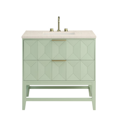 James Martin Vanities Emmeline 36" Pistachio Single Vanity With 3 cm Eternal Marfil Top