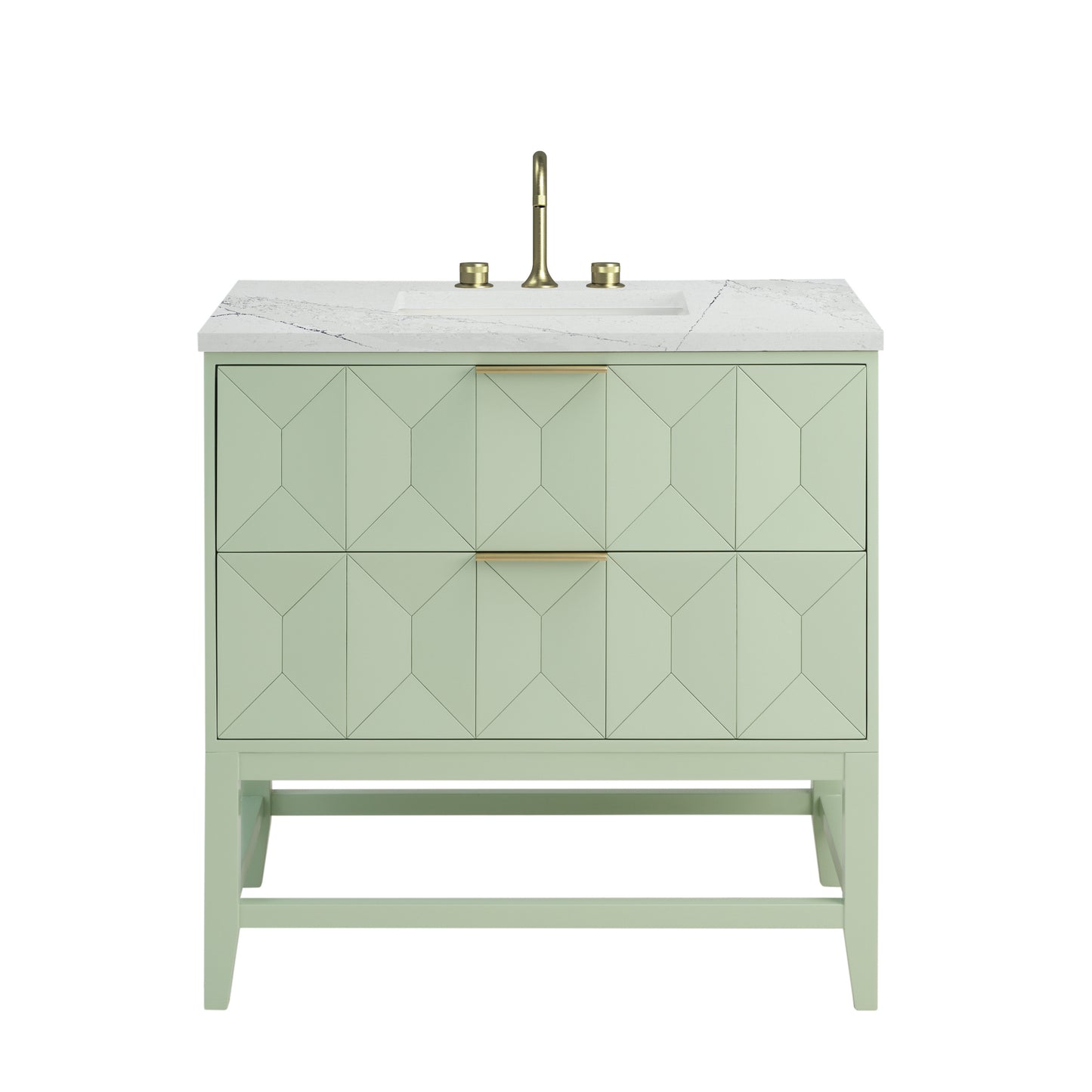 James Martin Vanities Emmeline 36" Pistachio Single Vanity With 3 cm Ethereal Noctis Top