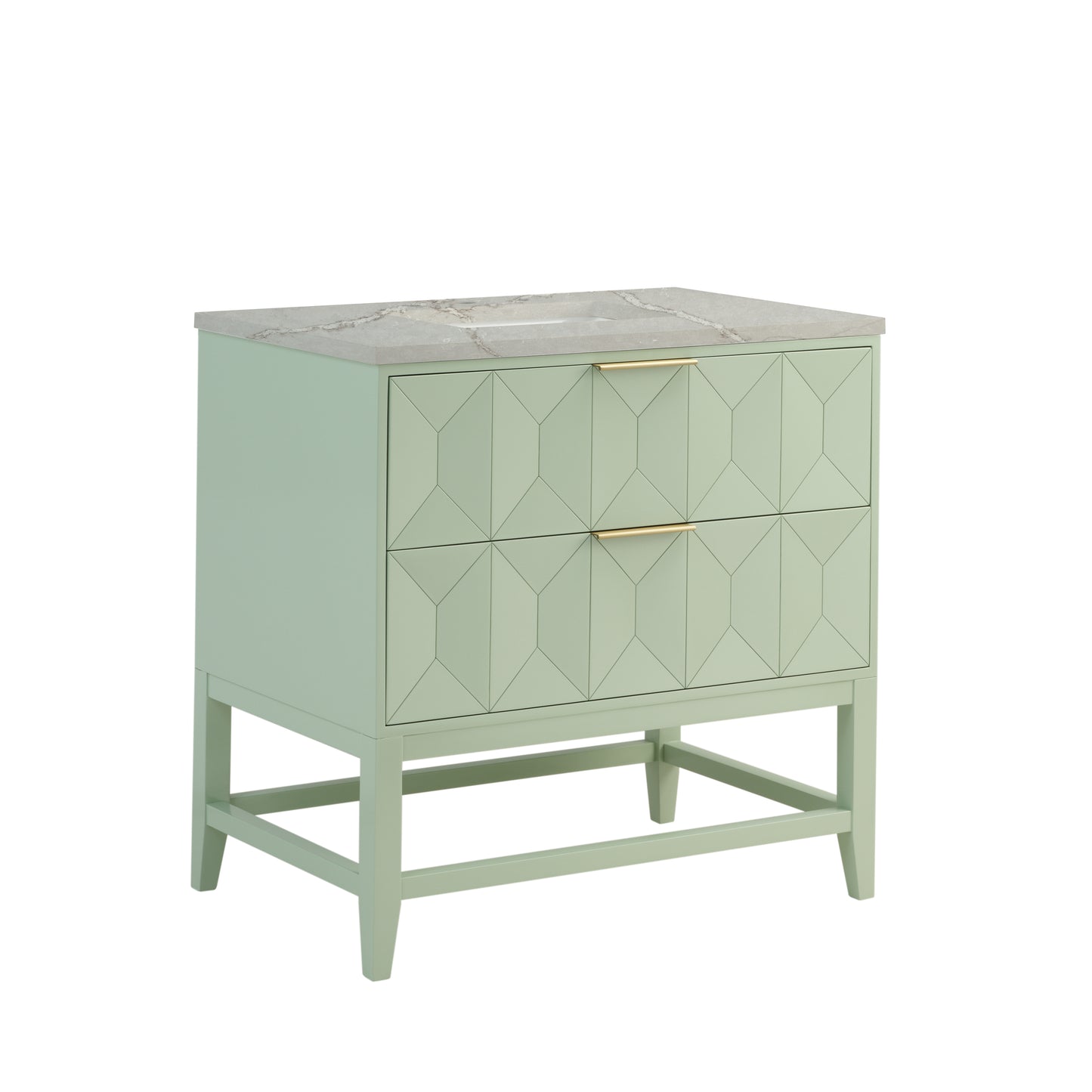 James Martin Vanities Emmeline 36" Pistachio Single Vanity With 3 cm Victorian Silver Top