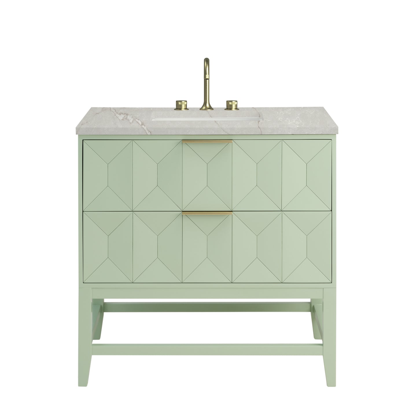 James Martin Vanities Emmeline 36" Pistachio Single Vanity With 3 cm Victorian Silver Top