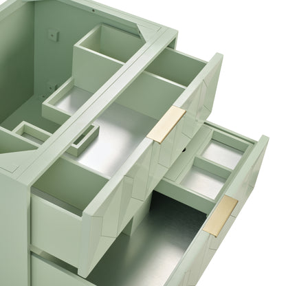 James Martin Vanities Emmeline 36" Pistachio Single Vanity With Single Hole 3 cm White Zeus Top & Backsplash