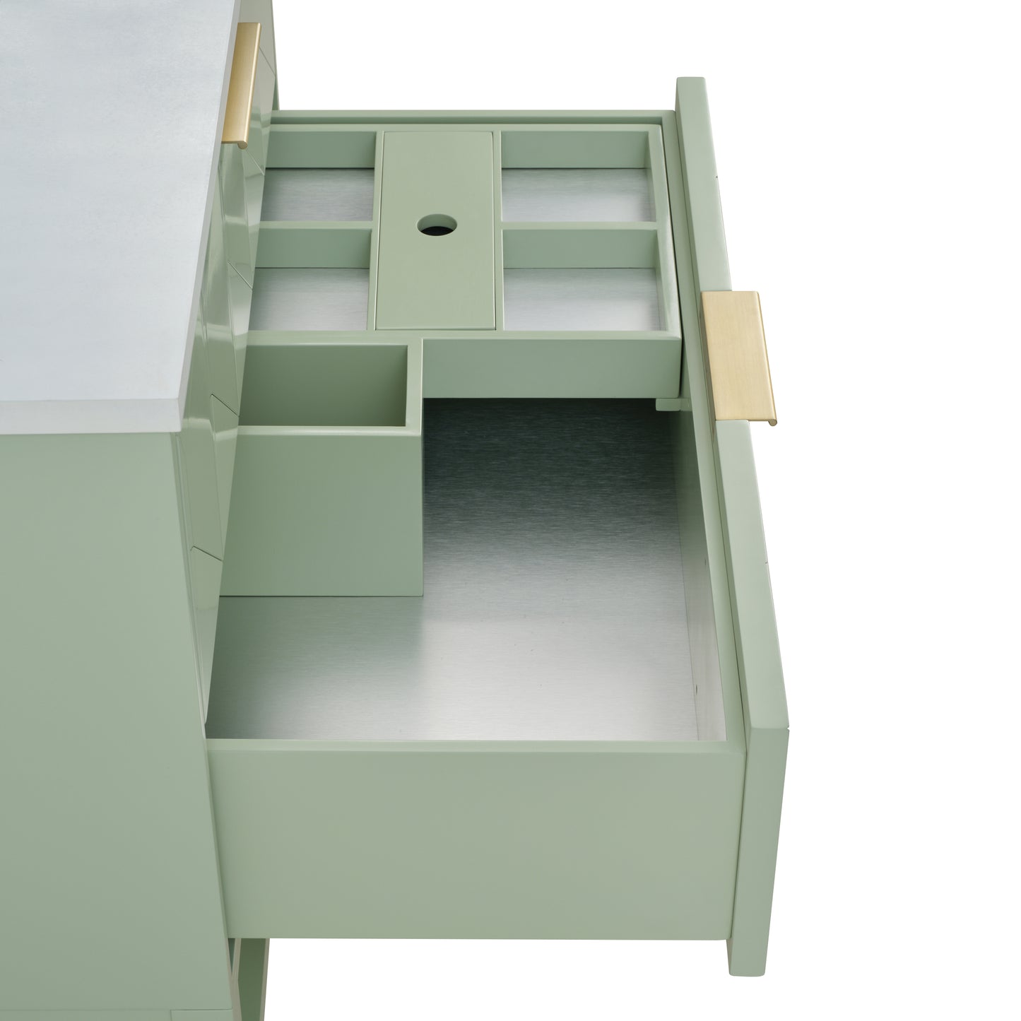 James Martin Vanities Emmeline 36" Pistachio Single Vanity With Single Hole 3 cm White Zeus Top & Backsplash