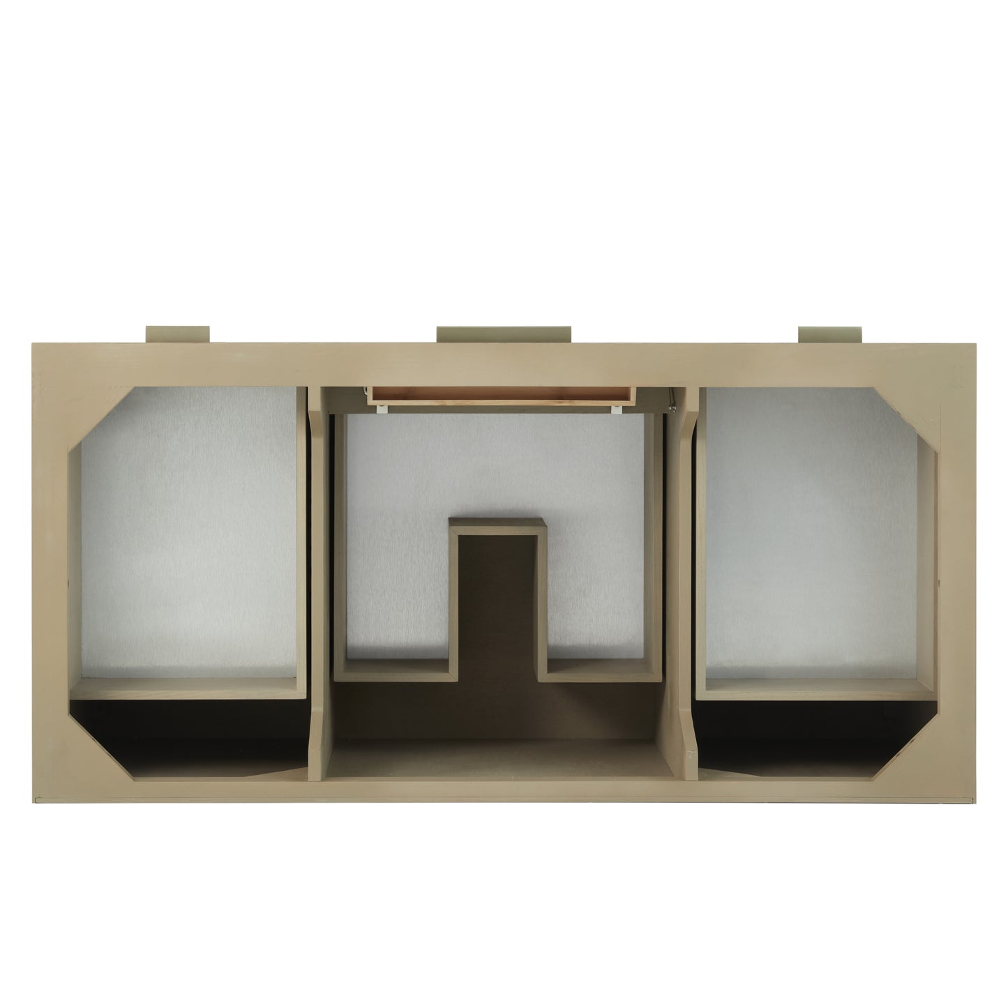 James Martin Vanities Emmeline 48" Pebble Oak Single Vanity With 3cm Eternal Jasmine Pearl Silestone Top With FreePower Wireless Charger