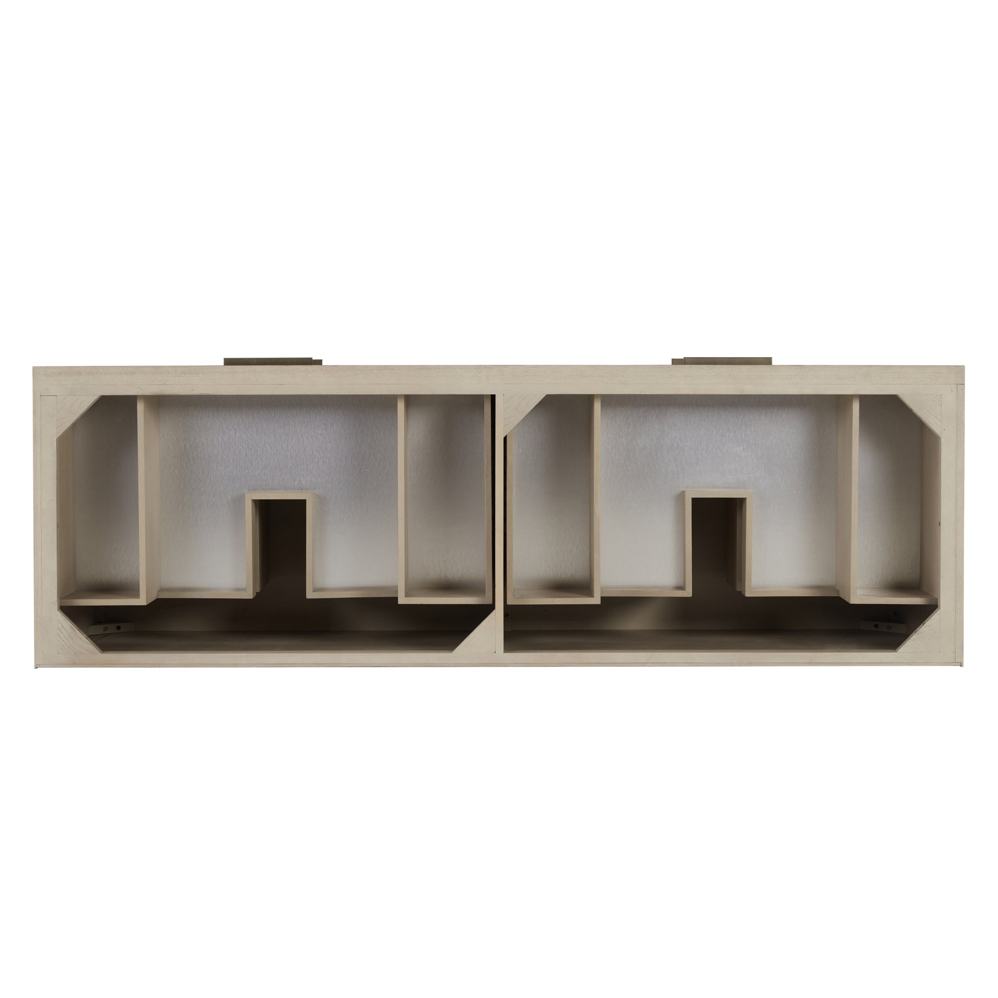 James Martin Vanities Emmeline 72" Pebble Oak Double Vanity With 3 cm Victorian Silver Top and FreePower Wireless Charger