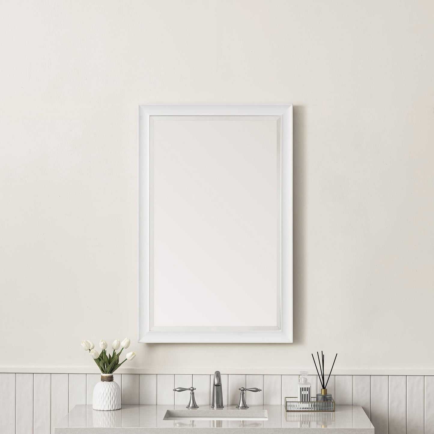 James Martin Vanities Glenbrooke 26" Bright White Mirror