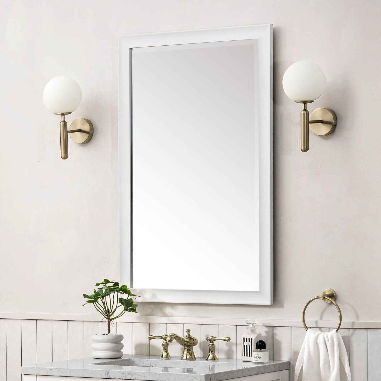 James Martin Vanities Glenbrooke 26" Bright White Mirror