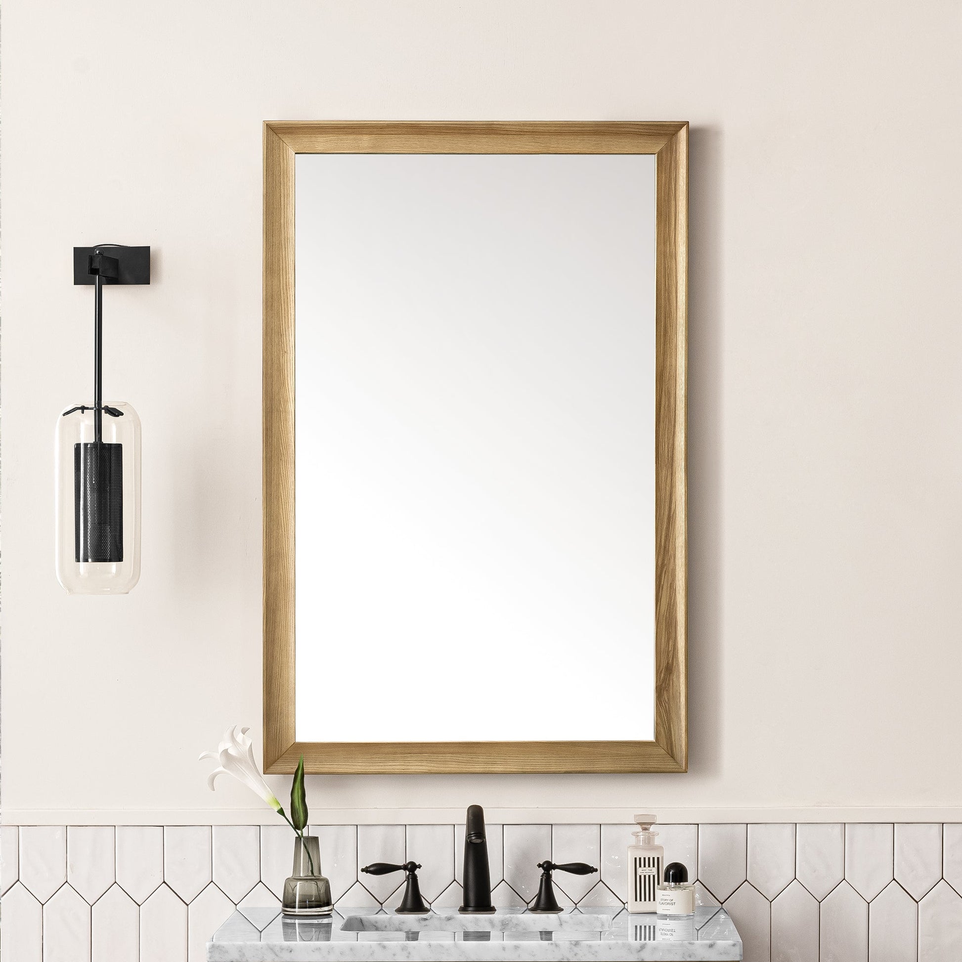 James Martin Vanities Glenbrooke 26" Light Natural Oak Mirror