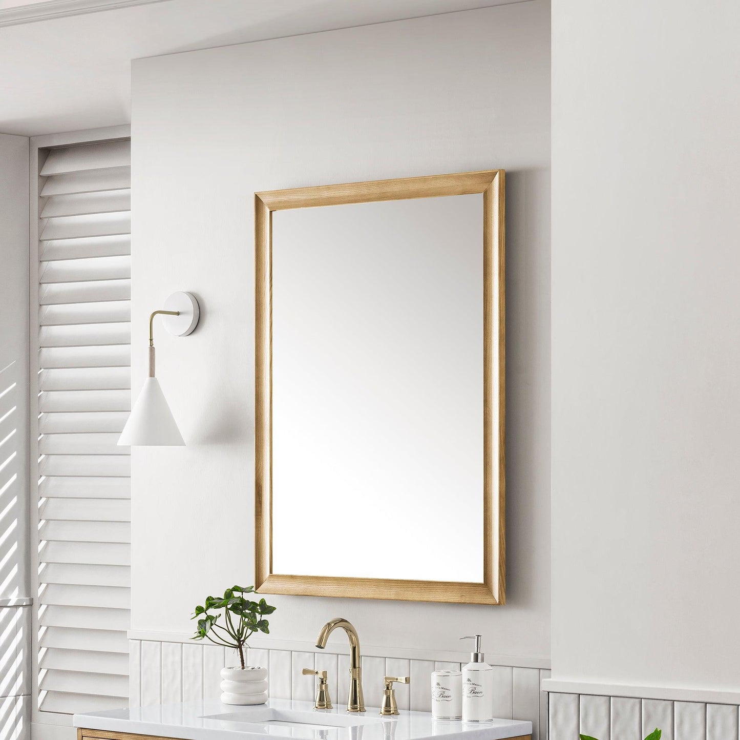 James Martin Vanities Glenbrooke 30" Light Natural Oak Mirror