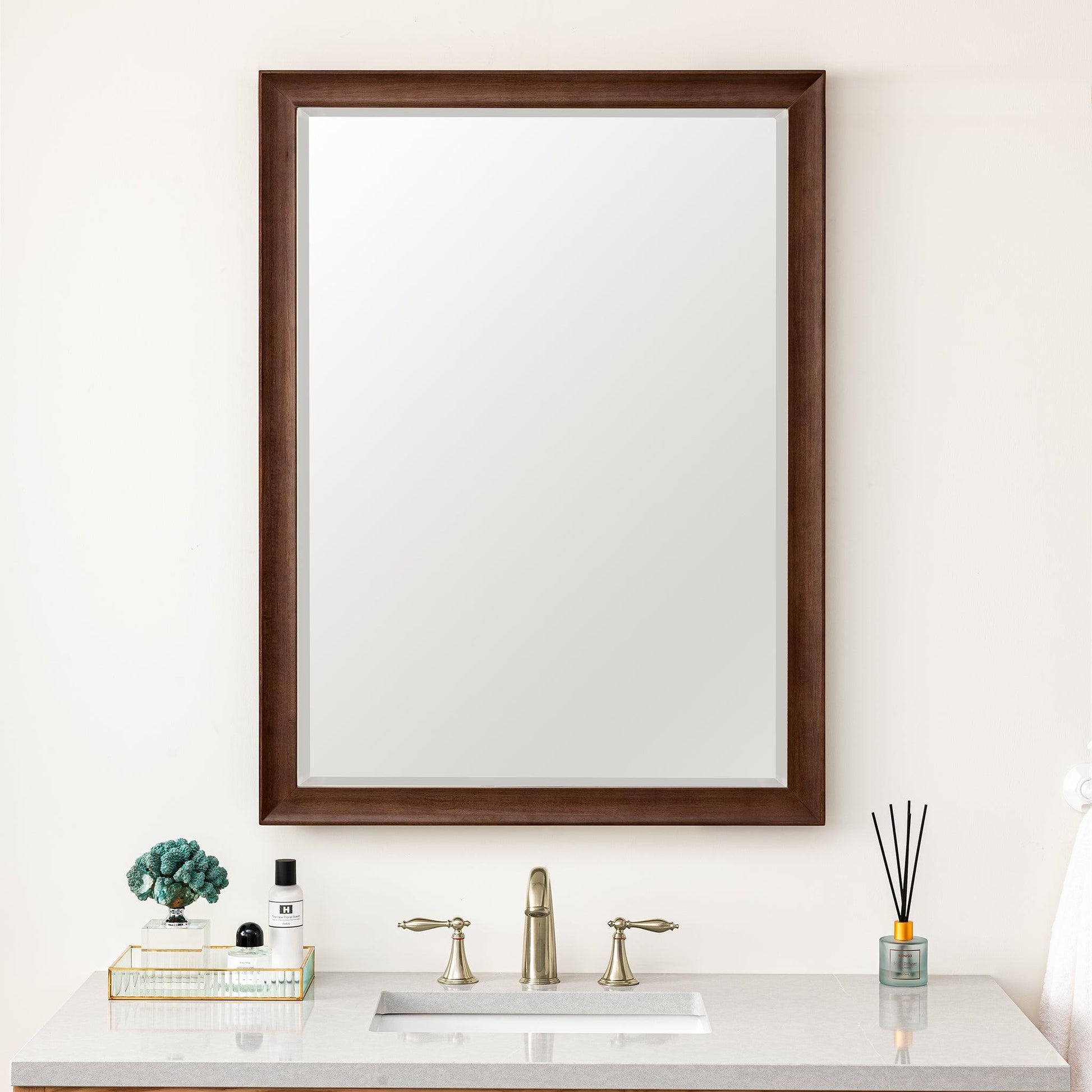 James Martin Vanities Glenbrooke 30" Mid-Century Walnut Mirror