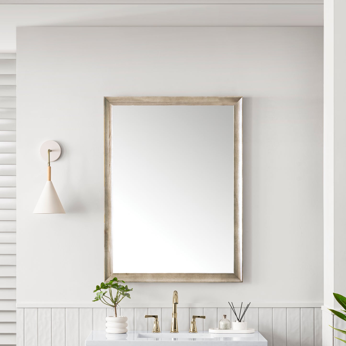 James Martin Vanities Glenbrooke 30" Whitewashed Oak Mirror