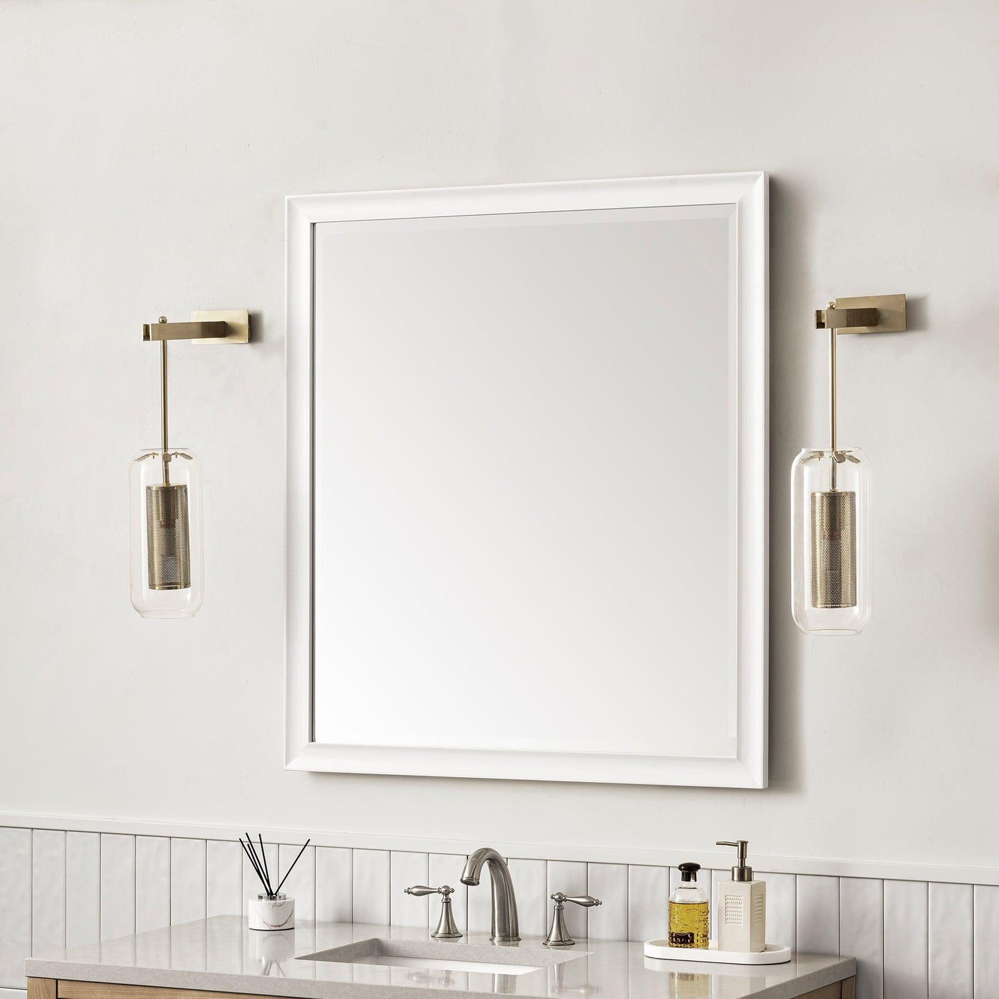 James Martin Vanities Glenbrooke 36" Bright White Mirror