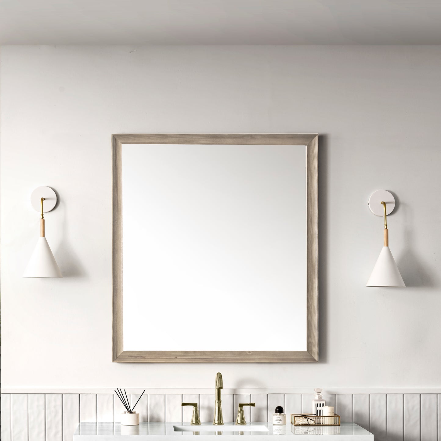 James Martin Vanities Glenbrooke 36" Whitewashed Oak Mirror