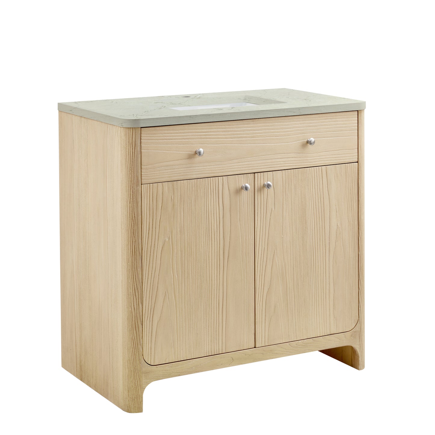 James Martin Vanities Gracyn 36" Coastal Driftwood Single Vanity With 3cm Victorian Silver Quartz Top