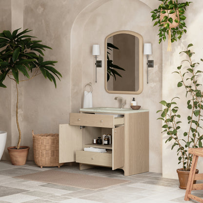 James Martin Vanities Gracyn 36" Coastal Driftwood Single Vanity With 3cm Victorian Silver Quartz Top