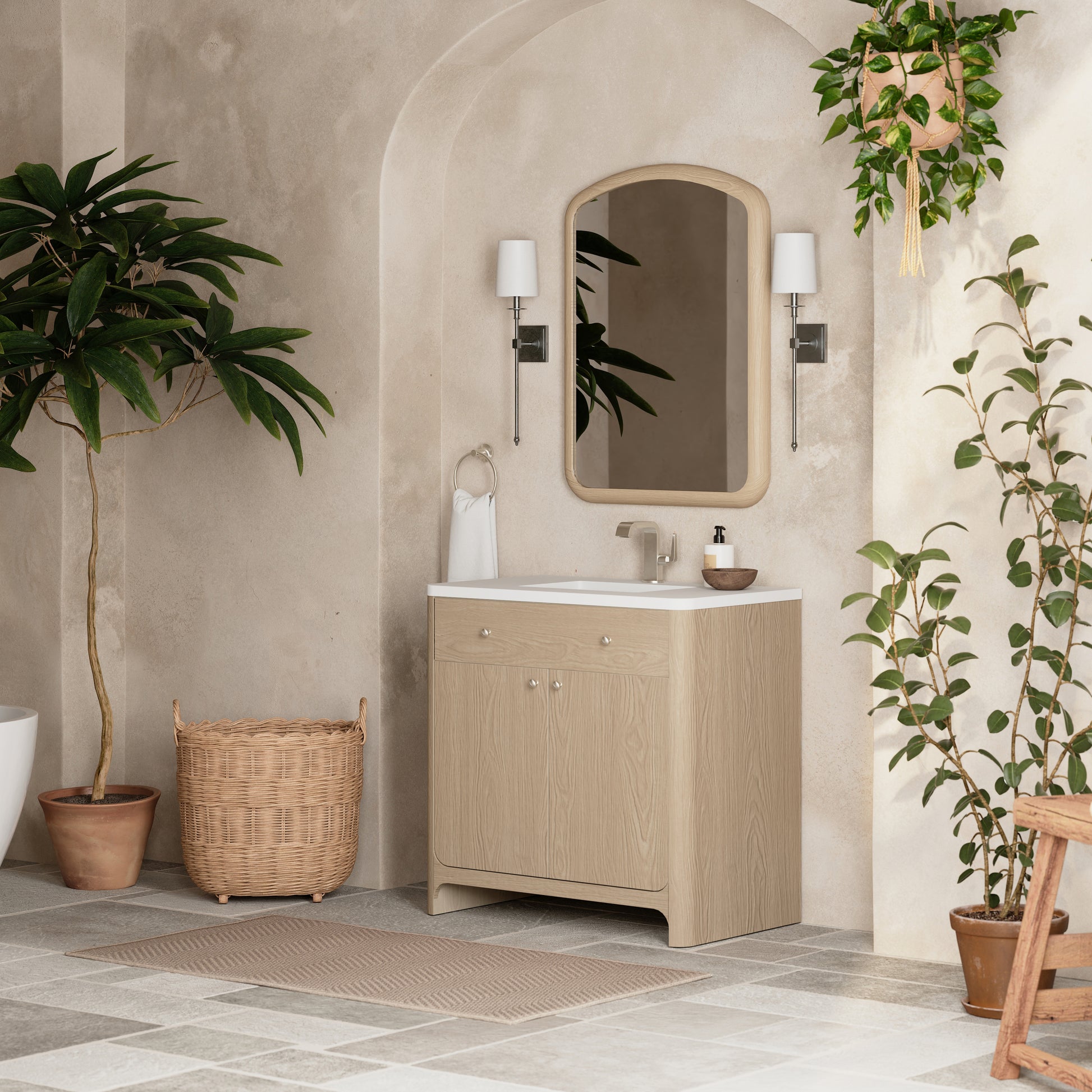 James Martin Vanities Gracyn 36" Coastal Driftwood Single Vanity With 3cm White Zeus Quartz Top