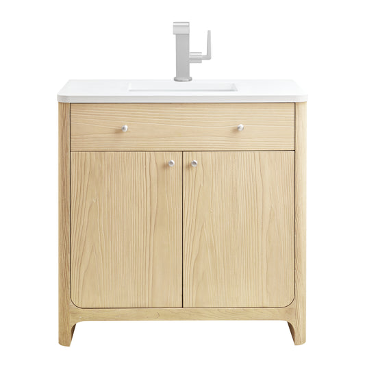 James Martin Vanities Gracyn 36" Coastal Driftwood Single Vanity With 3cm White Zeus Quartz Top